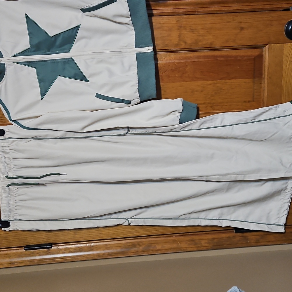 NWT edikted Superstar Off White And Green Flared Baggy Tracksuit - Picture 5 of 16